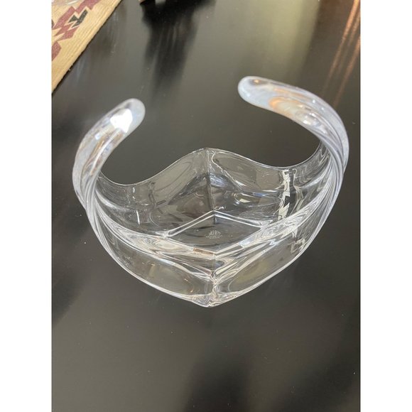 Vintage Cofrac Art Verrier Bowl French Crystal Centerpiece Signed - Picture 1 of 7
